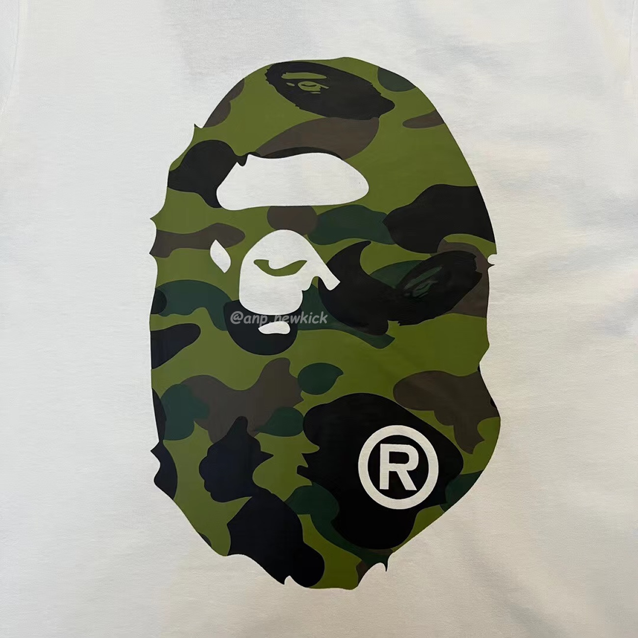 Bape Color Camo Big Ape Head Tee White Black White Green (18) - www.newkick.vip